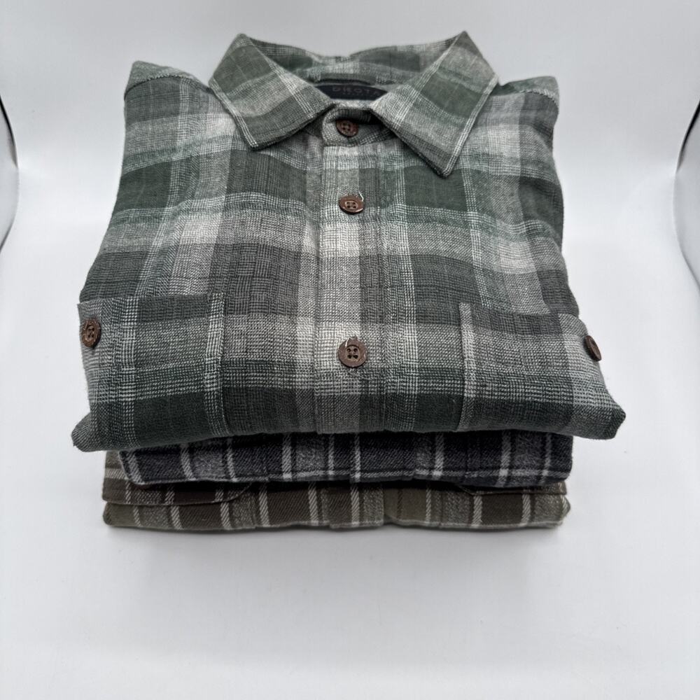 Lot Of 3 Dkota Grizzly Plaid Flannel Long Sleeve Button Down Shirts, Mens XL